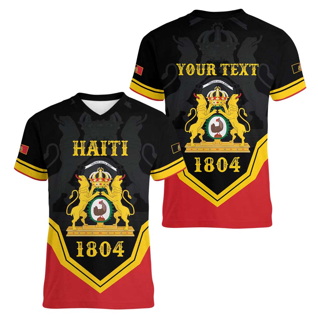 Haiti First Empire 1804-1806 Personalized Women V-Neck T-Shirt Haiti Liberte ou la Mort!