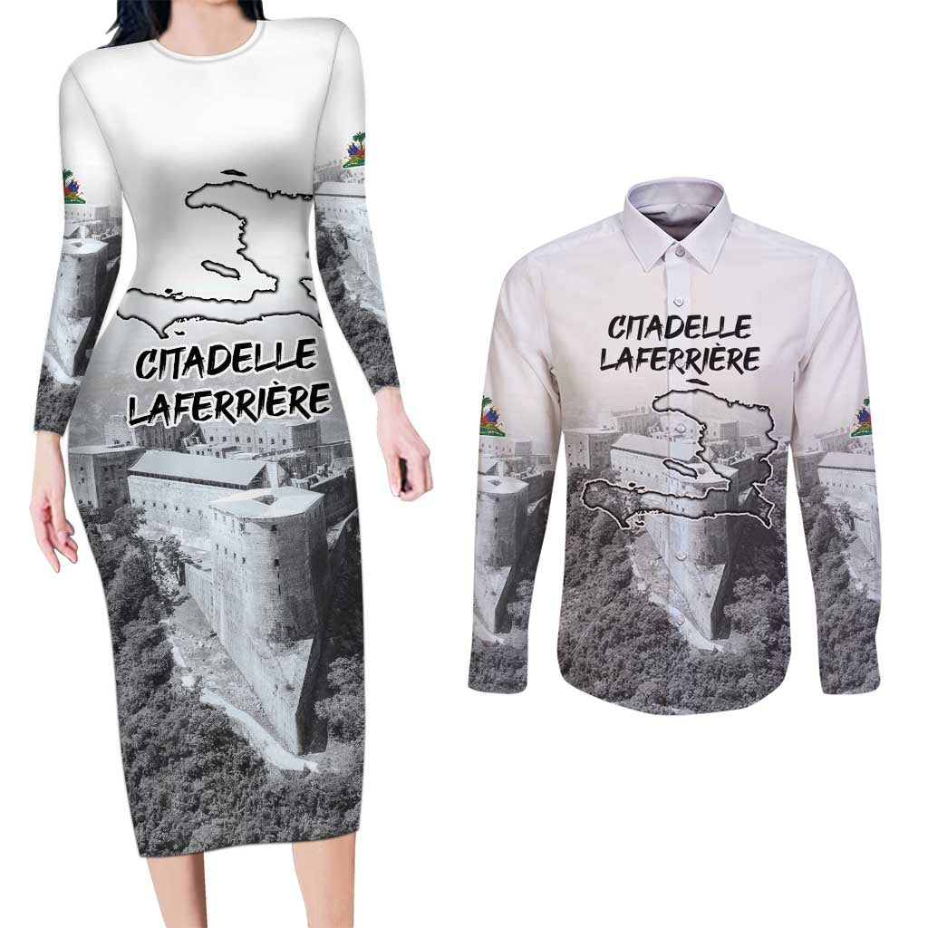 Haiti Pride Citadelle Laferriere 1804 Personalized Couples Matching Long Sleeve Bodycon Dress and Long Sleeve Button Shirt