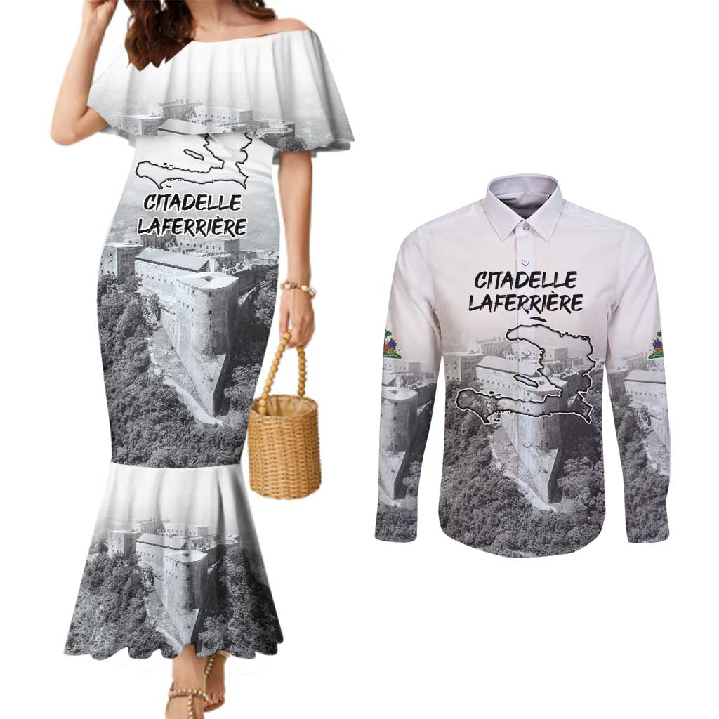 Haiti Pride Citadelle Laferriere 1804 Personalized Couples Matching Mermaid Dress and Long Sleeve Button Shirt