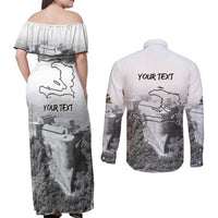 Haiti Pride Citadelle Laferriere 1804 Personalized Couples Matching Off Shoulder Maxi Dress and Long Sleeve Button Shirt