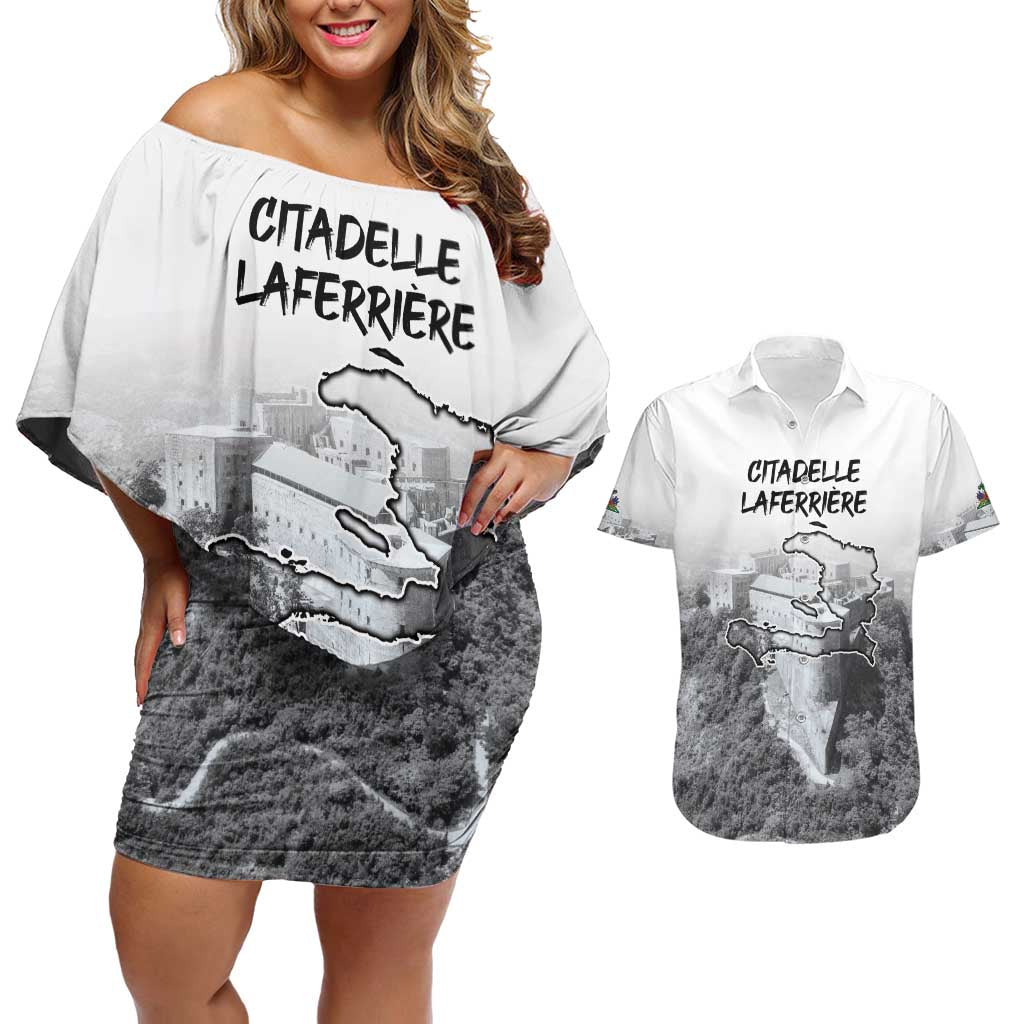 Haiti Pride Citadelle Laferriere 1804 Personalized Couples Matching Off Shoulder Short Dress and Hawaiian Shirt