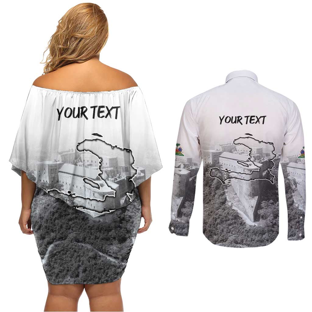 Haiti Pride Citadelle Laferriere 1804 Personalized Couples Matching Off Shoulder Short Dress and Long Sleeve Button Shirt