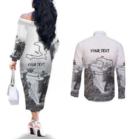 Haiti Pride Citadelle Laferriere 1804 Personalized Couples Matching Off The Shoulder Long Sleeve Dress and Long Sleeve Button Shirt