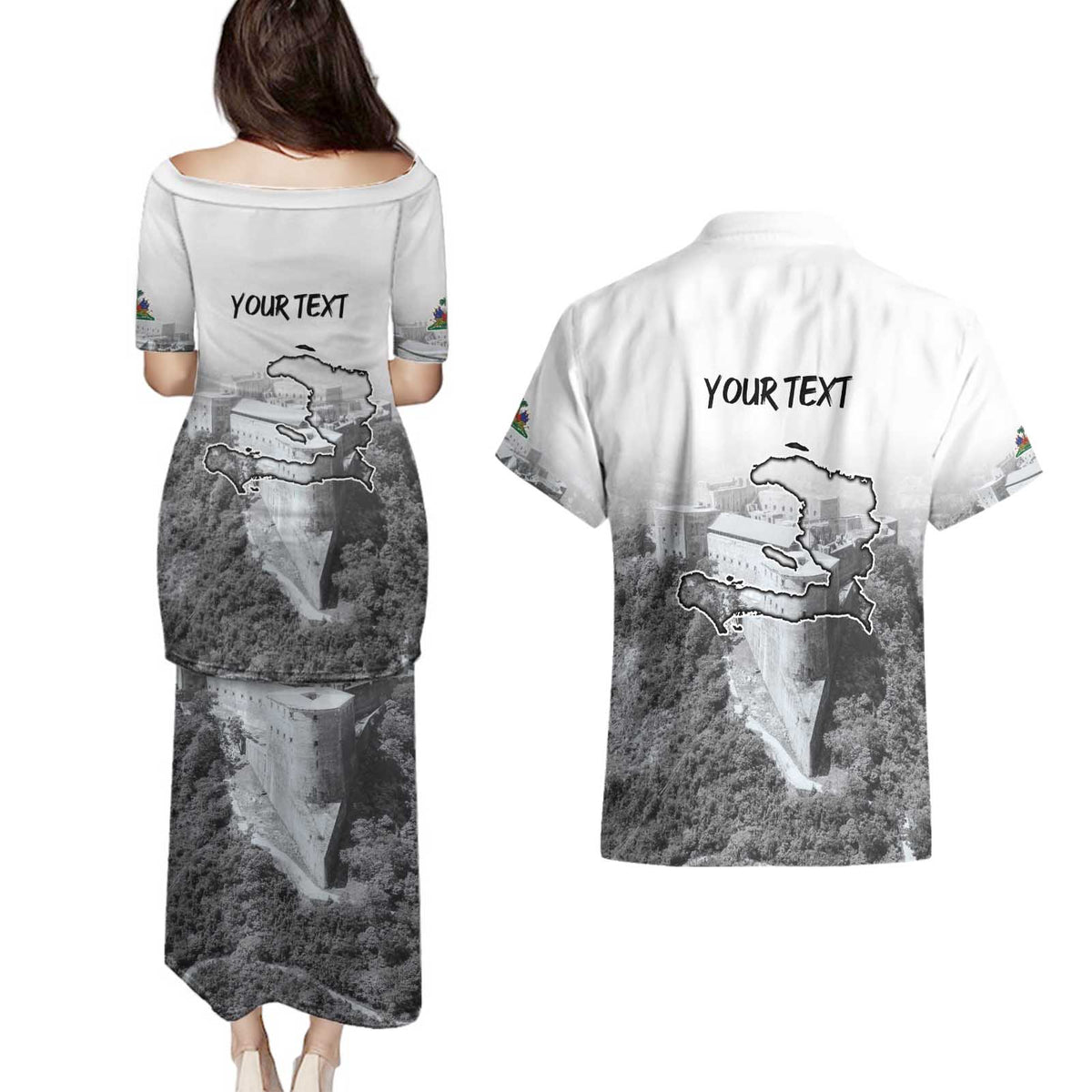 Haiti Pride Citadelle Laferriere 1804 Personalized Couples Matching Puletasi and Hawaiian Shirt