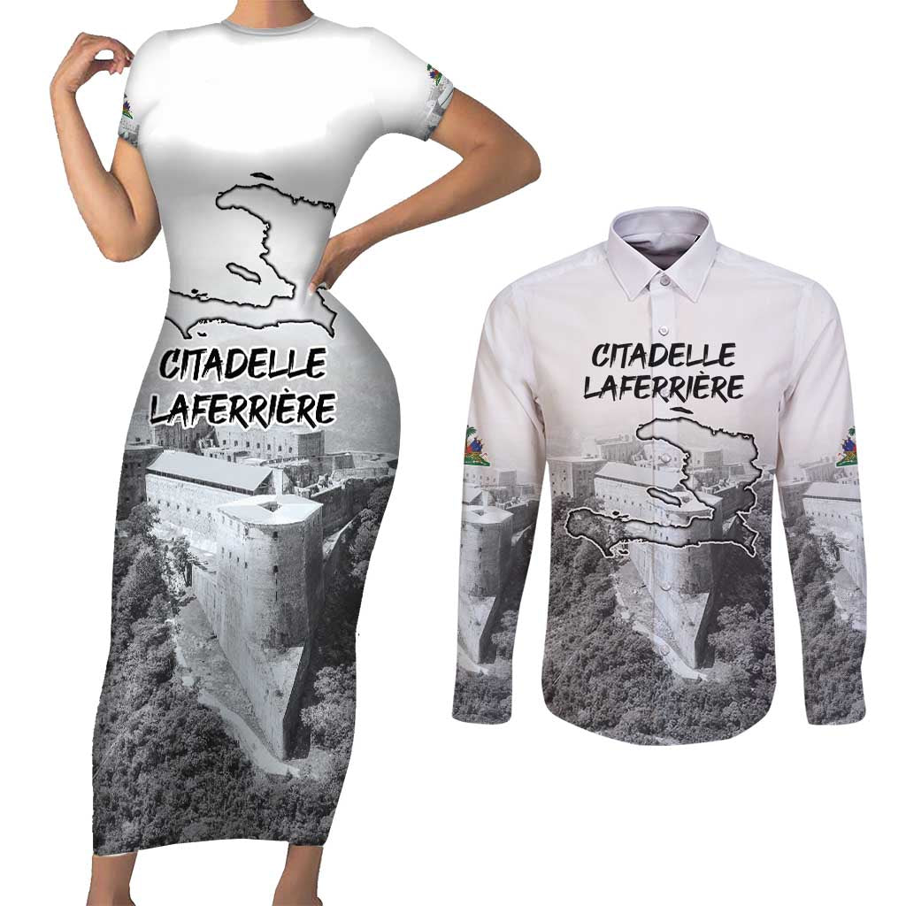 Haiti Pride Citadelle Laferriere 1804 Personalized Couples Matching Short Sleeve Bodycon Dress and Long Sleeve Button Shirt