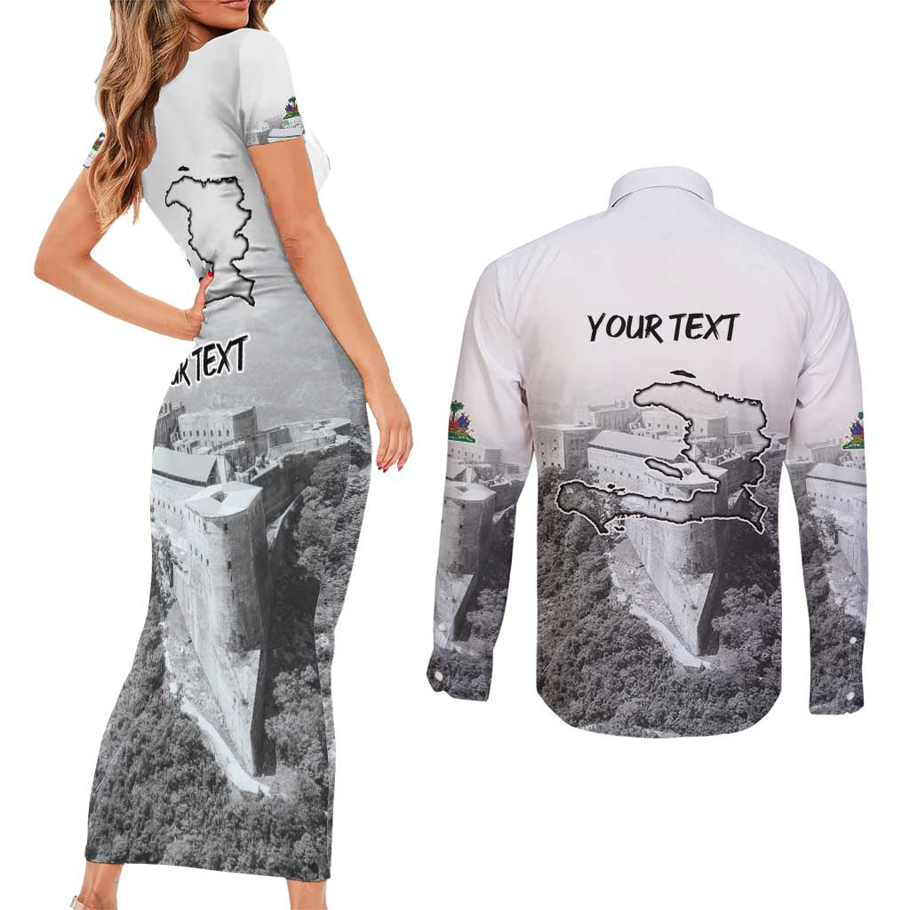 Haiti Pride Citadelle Laferriere 1804 Personalized Couples Matching Short Sleeve Bodycon Dress and Long Sleeve Button Shirt