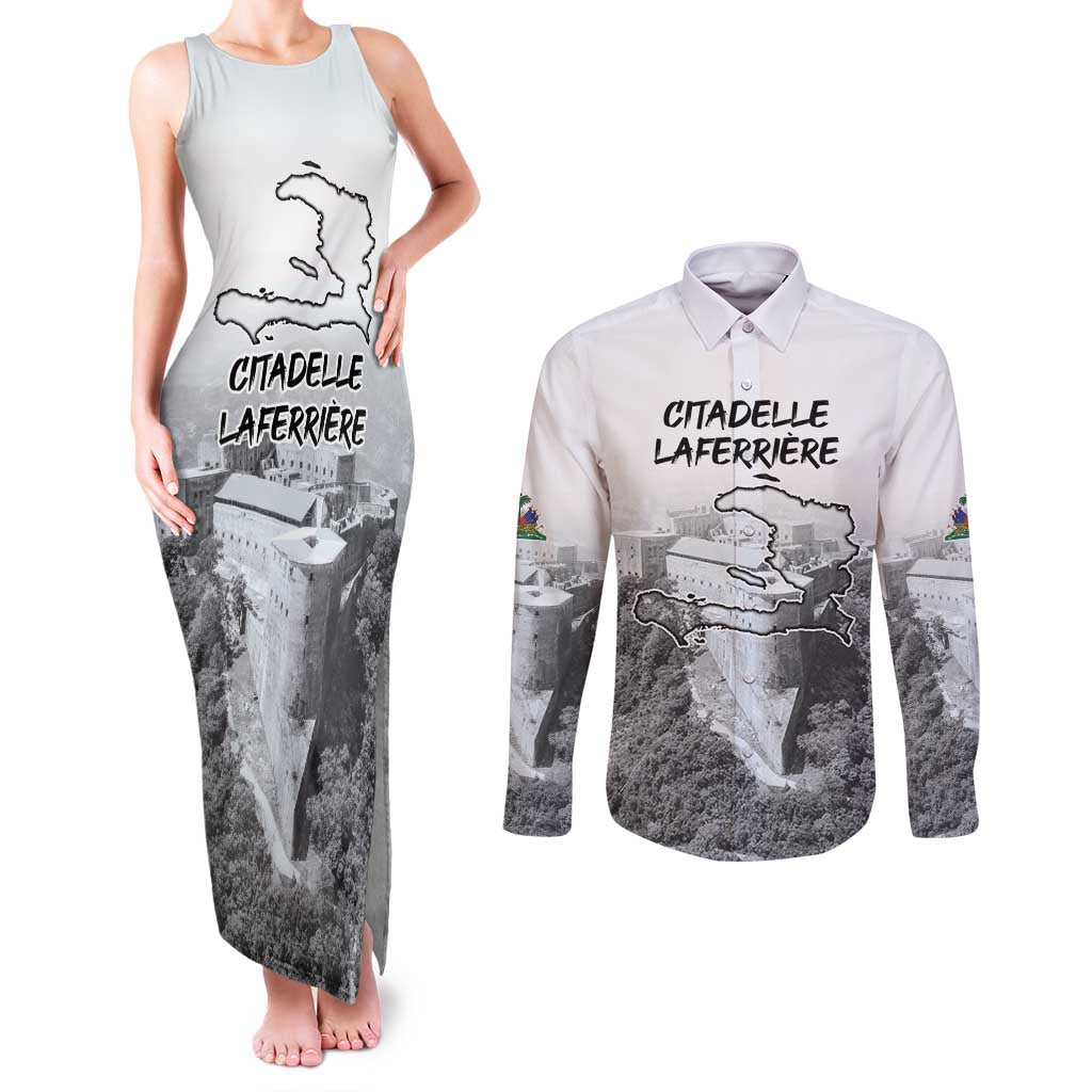 Haiti Pride Citadelle Laferriere 1804 Personalized Couples Matching Tank Maxi Dress and Long Sleeve Button Shirt