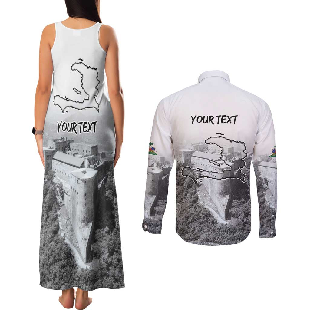 Haiti Pride Citadelle Laferriere 1804 Personalized Couples Matching Tank Maxi Dress and Long Sleeve Button Shirt