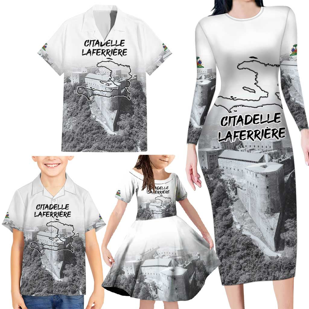 Haiti Pride Citadelle Laferriere 1804 Personalized Family Matching Long Sleeve Bodycon Dress and Hawaiian Shirt