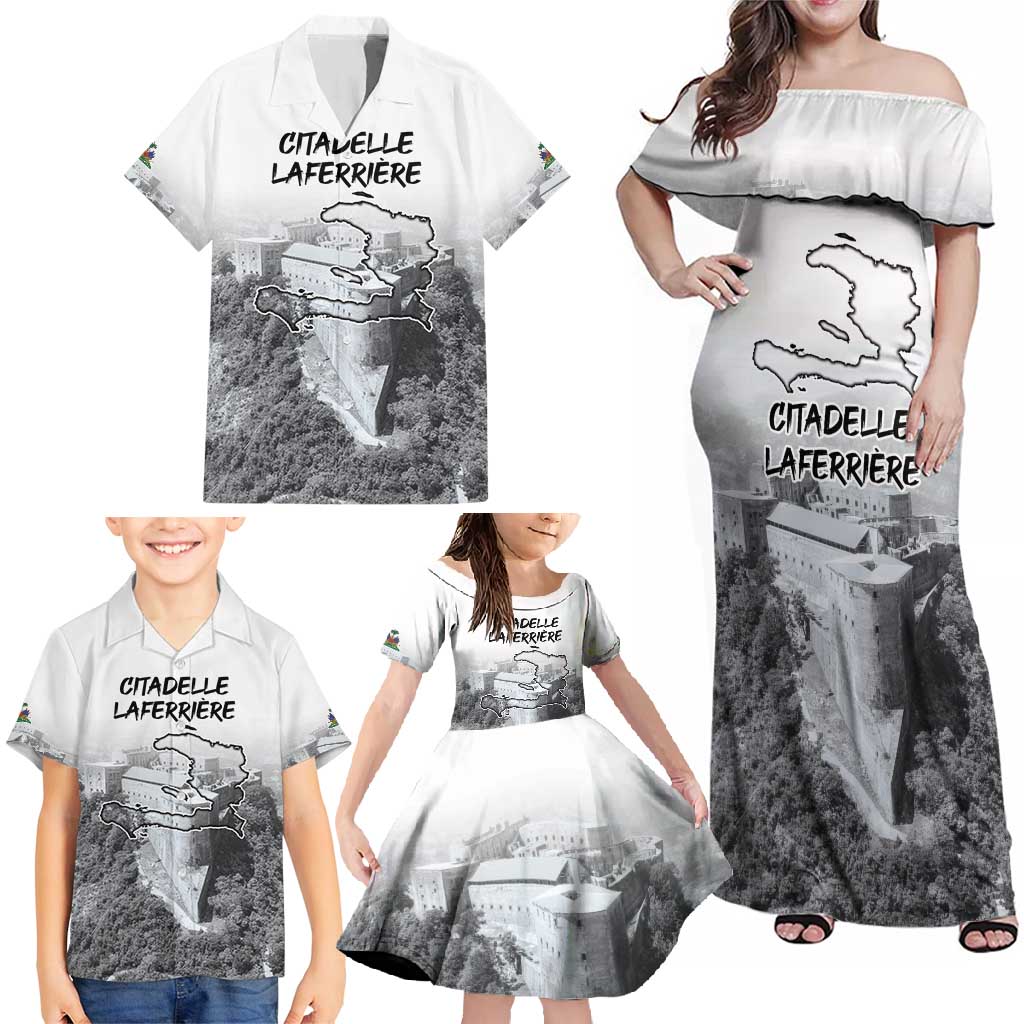 Haiti Pride Citadelle Laferriere 1804 Personalized Family Matching Off Shoulder Maxi Dress and Hawaiian Shirt