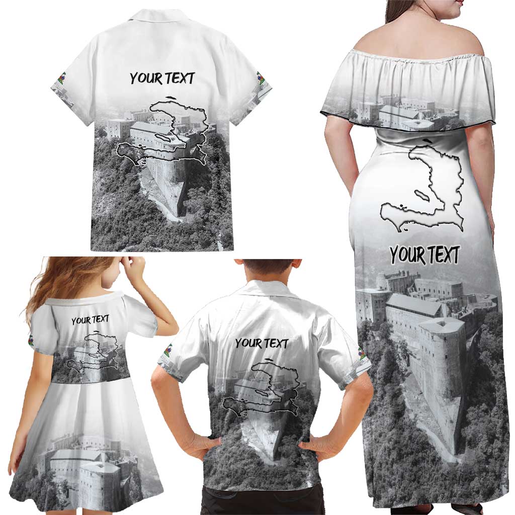 Haiti Pride Citadelle Laferriere 1804 Personalized Family Matching Off Shoulder Maxi Dress and Hawaiian Shirt