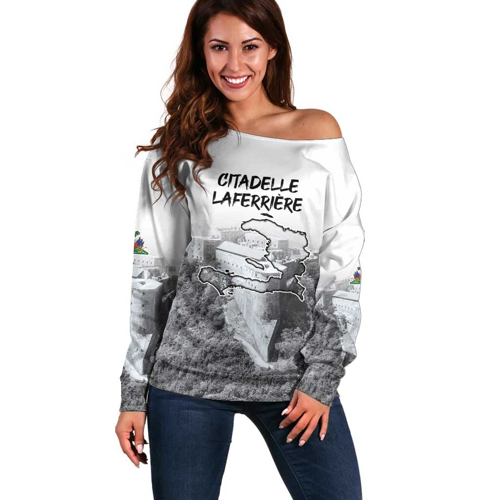 Haiti Pride Citadelle Laferriere 1804 Personalized Off Shoulder Sweater