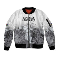 Haiti Pride Citadelle Laferriere 1804 Personalized Sleeve Zip Bomber Jacket