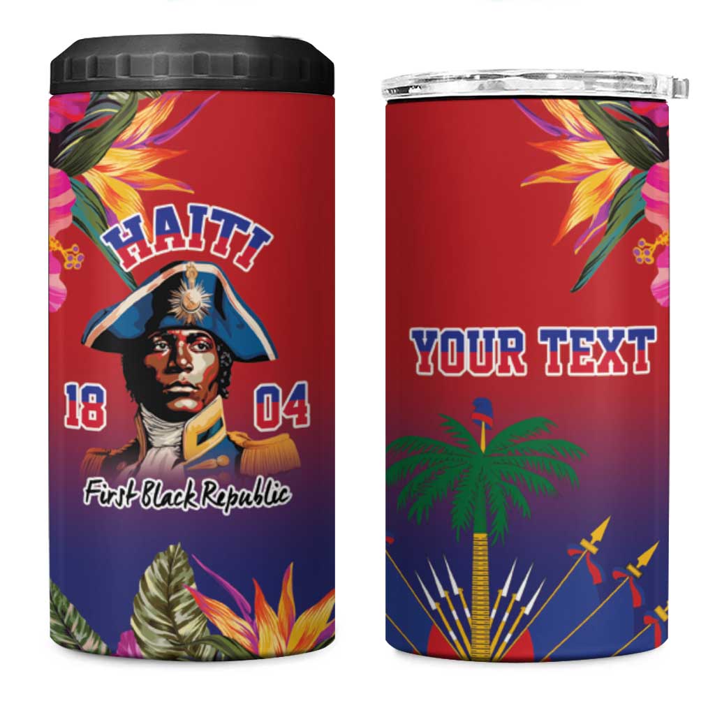 Haiti Toussaint Louverture Personalized 4 in 1 Can Cooler Tumbler Haitian Revolution 1804