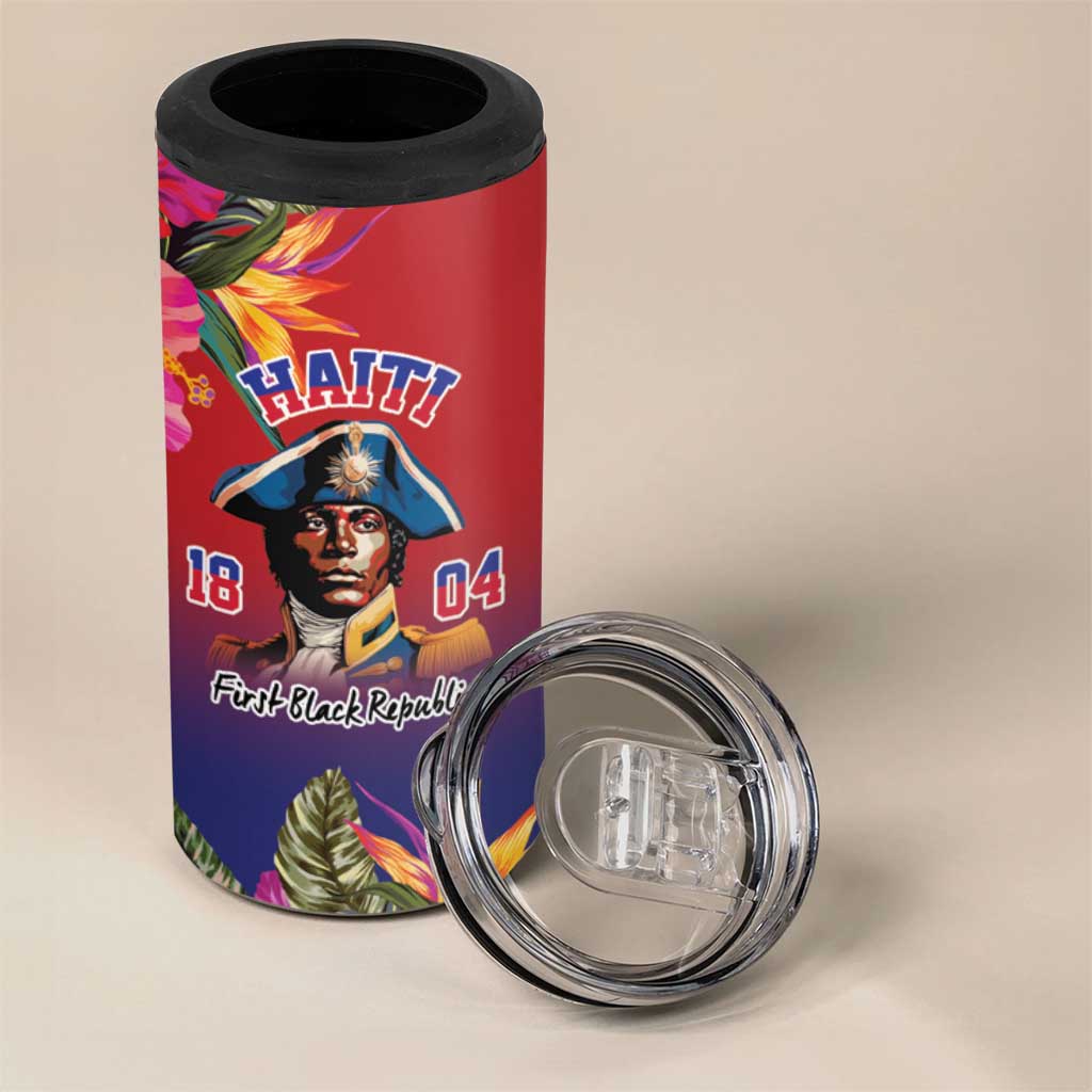 Haiti Toussaint Louverture Personalized 4 in 1 Can Cooler Tumbler Haitian Revolution 1804