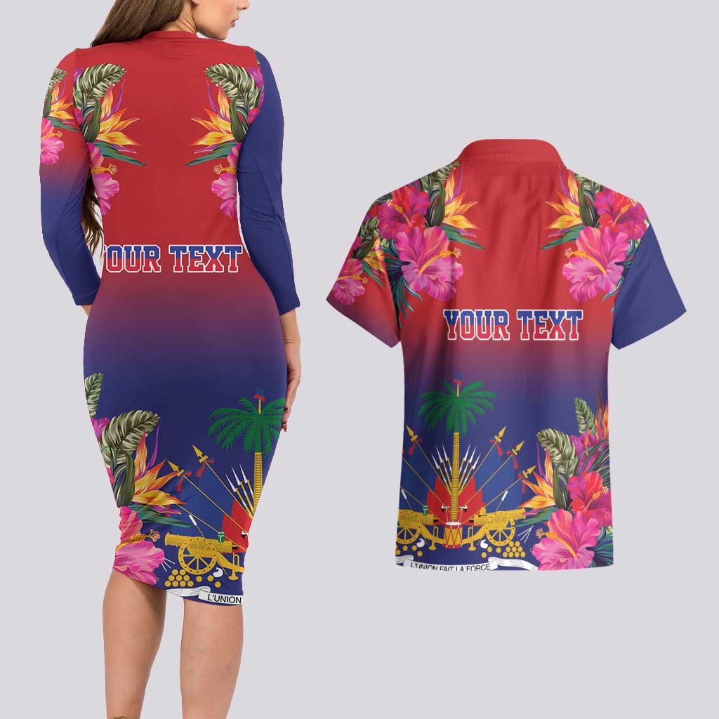 Haiti Toussaint Louverture Personalized Couples Matching Long Sleeve Bodycon Dress and Hawaiian Shirt Haitian Revolution 1804