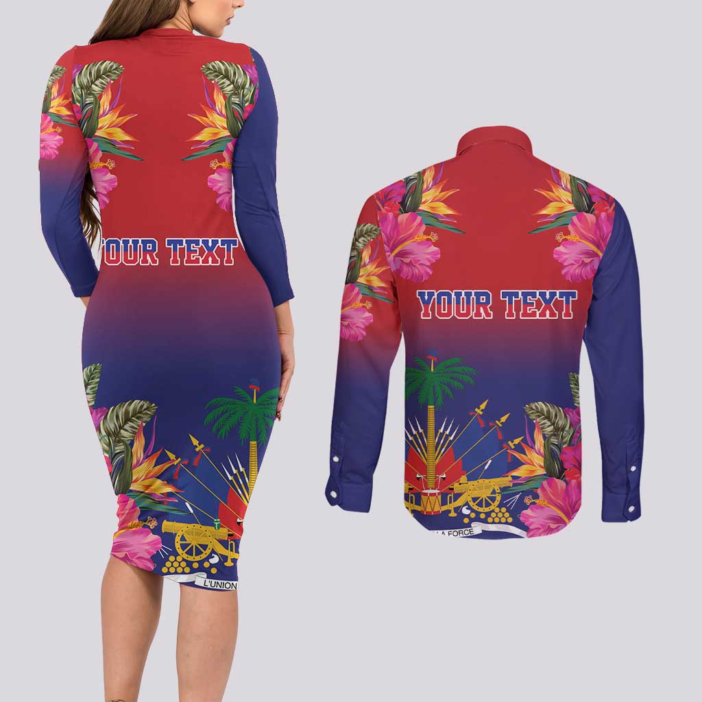 Haiti Toussaint Louverture Personalized Couples Matching Long Sleeve Bodycon Dress and Long Sleeve Button Shirt Haitian Revolution 1804