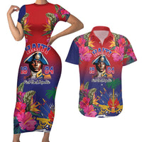 Haiti Toussaint Louverture Personalized Couples Matching Short Sleeve Bodycon Dress and Hawaiian Shirt Haitian Revolution 1804
