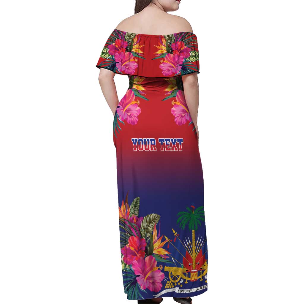 Haiti Toussaint Louverture Personalized Family Matching Off Shoulder Maxi Dress and Hawaiian Shirt Haitian Revolution 1804