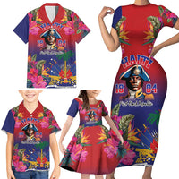 Haiti Toussaint Louverture Personalized Family Matching Short Sleeve Bodycon Dress and Hawaiian Shirt Haitian Revolution 1804