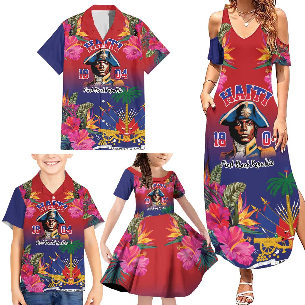 Haiti Toussaint Louverture Personalized Family Matching Summer Maxi Dress and Hawaiian Shirt Haitian Revolution 1804