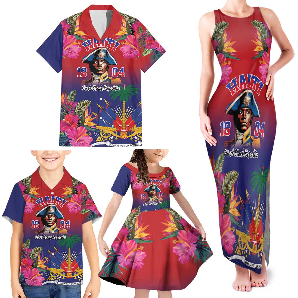 Haiti Toussaint Louverture Personalized Family Matching Tank Maxi Dress and Hawaiian Shirt Haitian Revolution 1804
