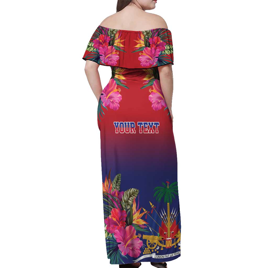 Haiti Toussaint Louverture Personalized Off Shoulder Maxi Dress Haitian Revolution 1804