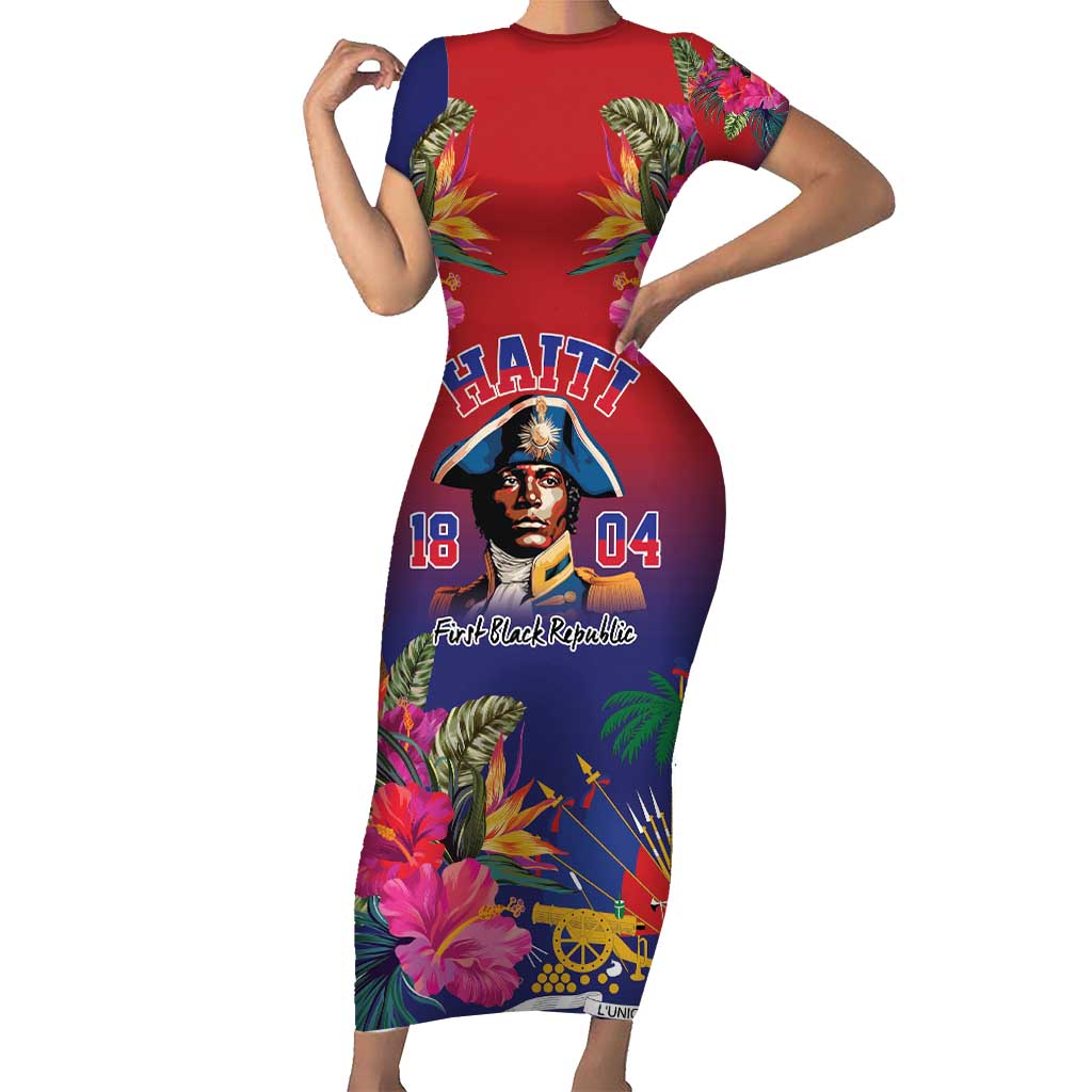 Haiti Toussaint Louverture Personalized Short Sleeve Bodycon Dress Haitian Revolution 1804