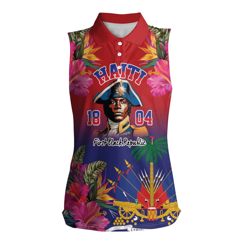 Haiti Toussaint Louverture Personalized Women Sleeveless Polo Shirt Haitian Revolution 1804