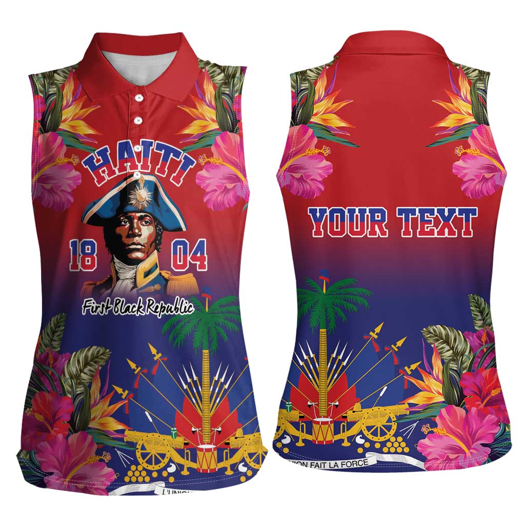 Haiti Toussaint Louverture Personalized Women Sleeveless Polo Shirt Haitian Revolution 1804