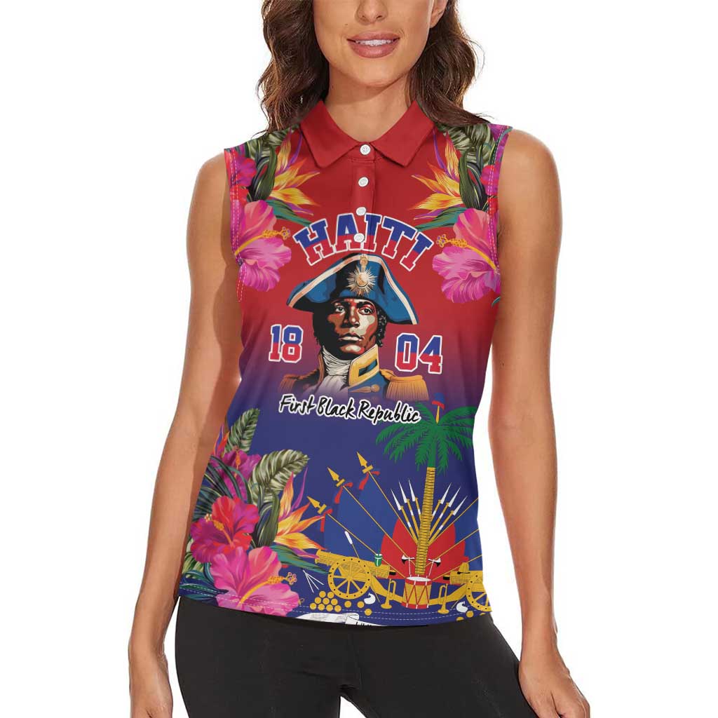 Haiti Toussaint Louverture Personalized Women Sleeveless Polo Shirt Haitian Revolution 1804