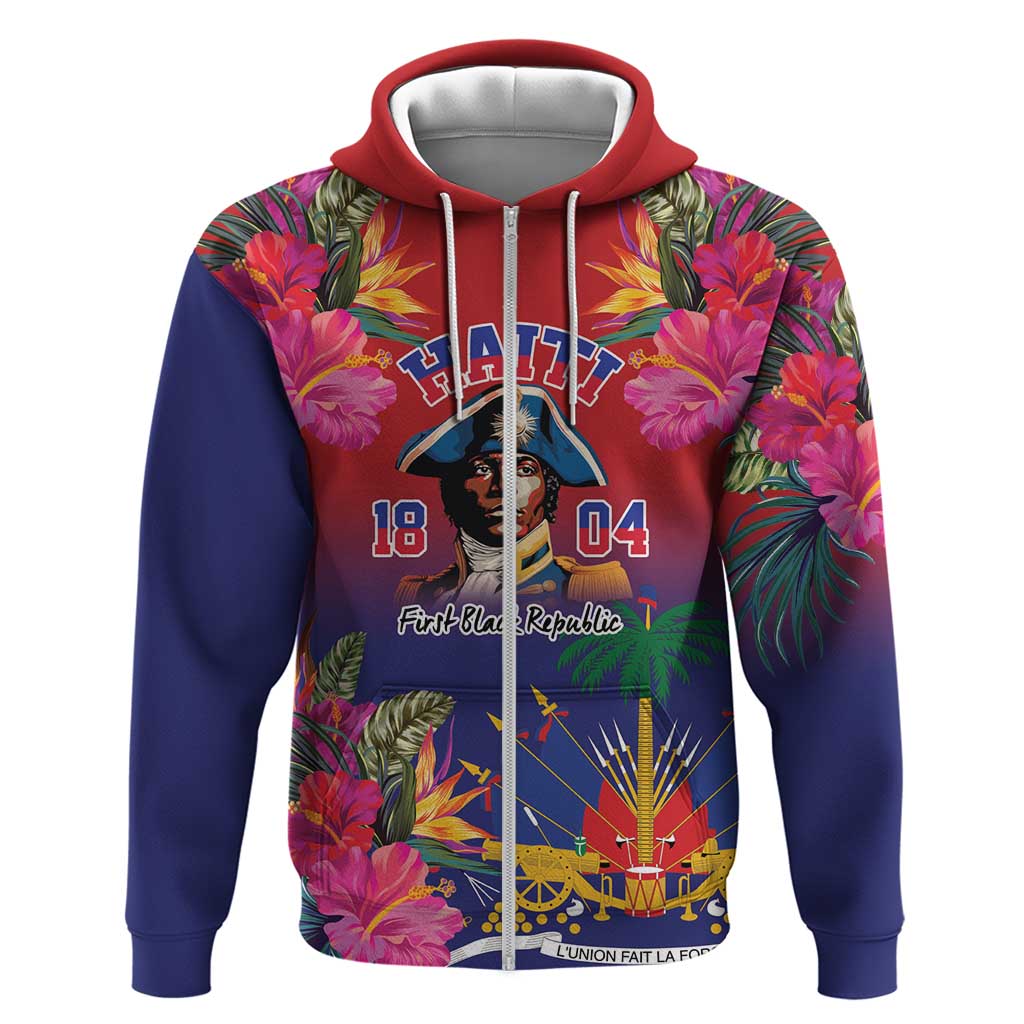 Haiti Toussaint Louverture Personalized Zip Hoodie Haitian Revolution 1804