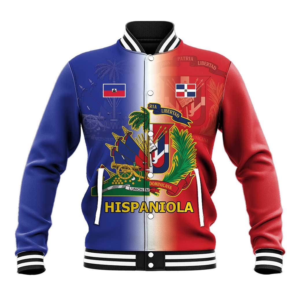 Hispaniola Personalized Baseball Jacket Dominican Republic Haiti Map