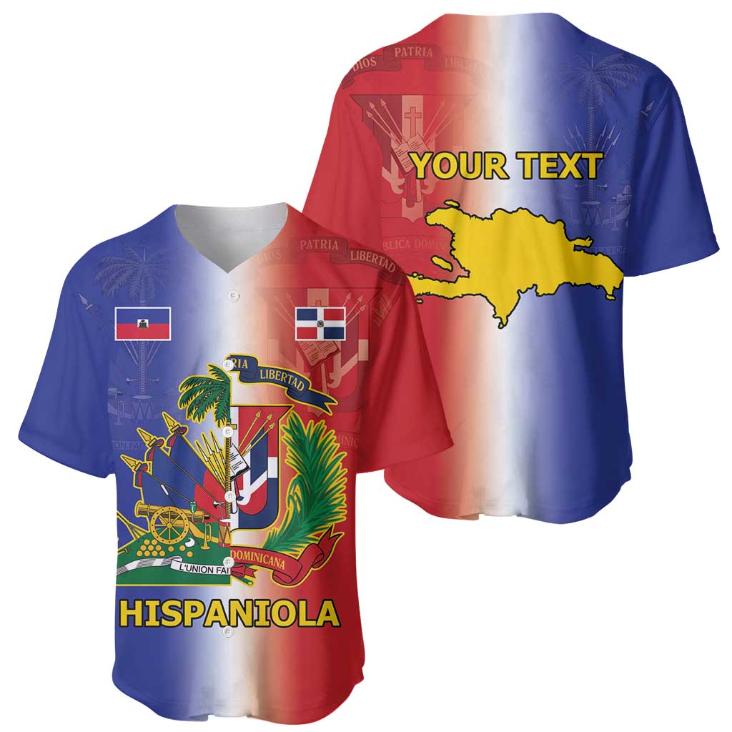 Hispaniola Personalized Baseball Jersey Dominican Republic Haiti Map