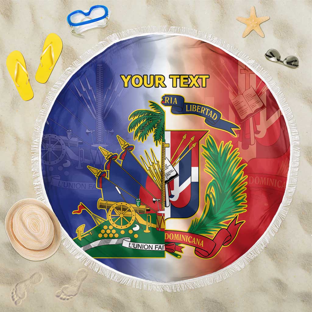 Hispaniola Personalized Beach Blanket Dominican Republic Haiti Map