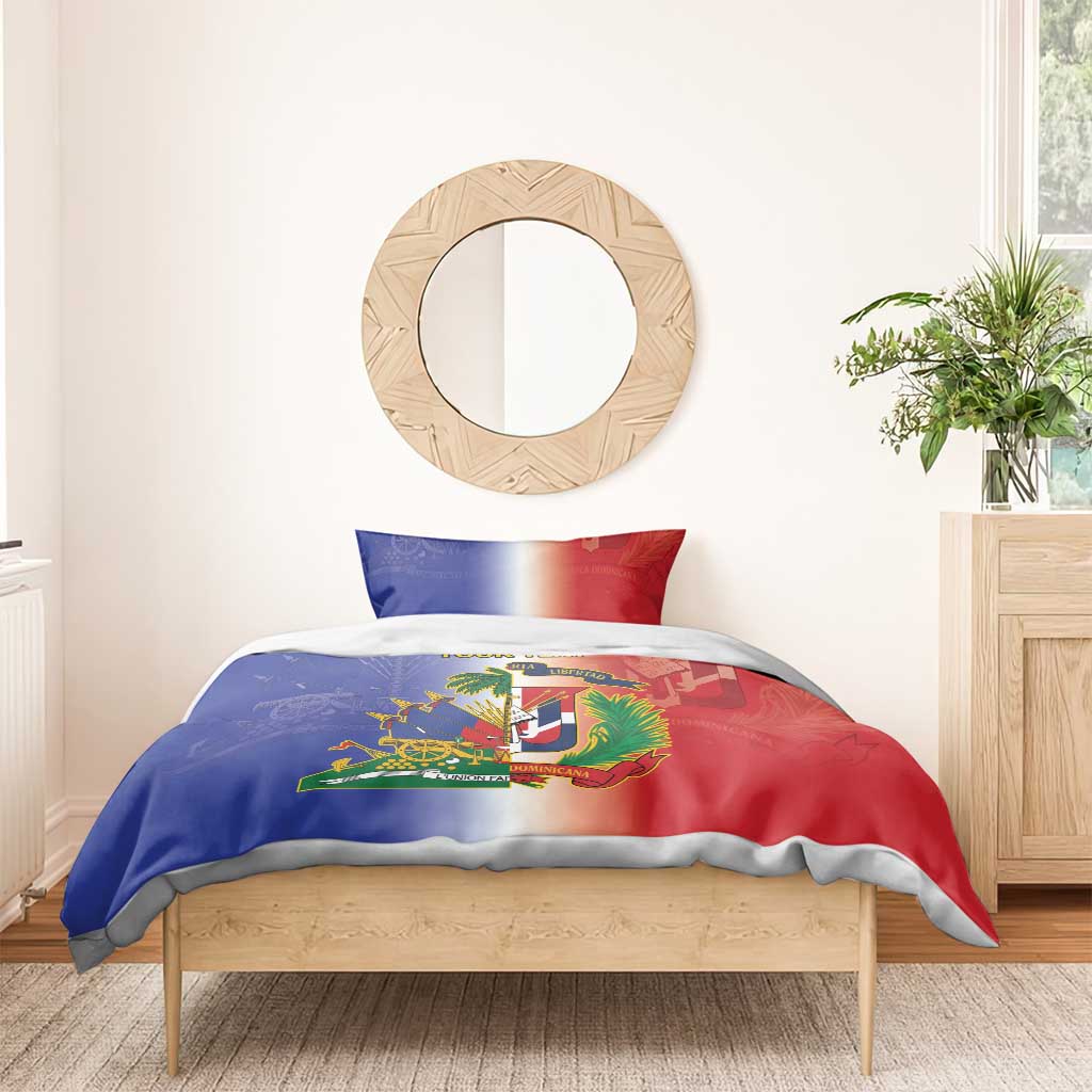 Hispaniola Personalized Bedding Set Dominican Republic Haiti Map