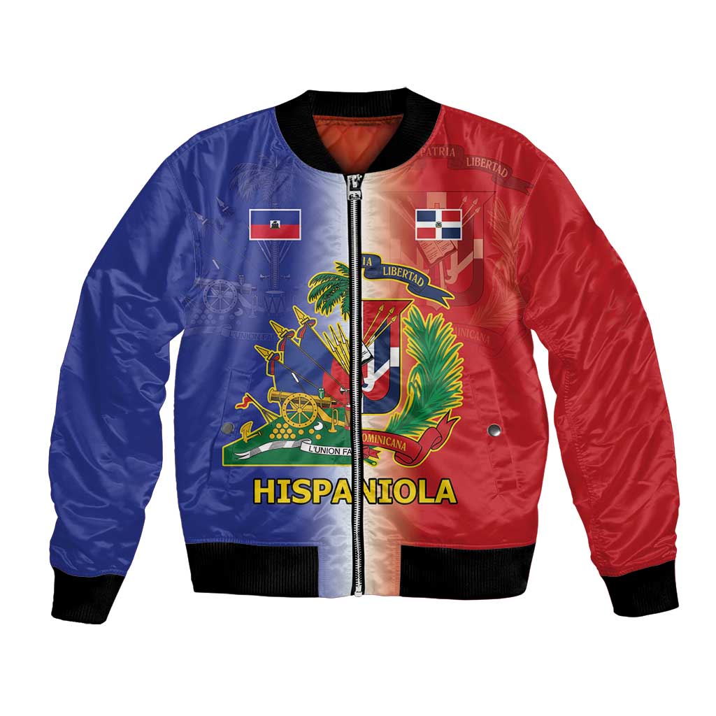 Hispaniola Personalized Bomber Jacket Dominican Republic Haiti Map