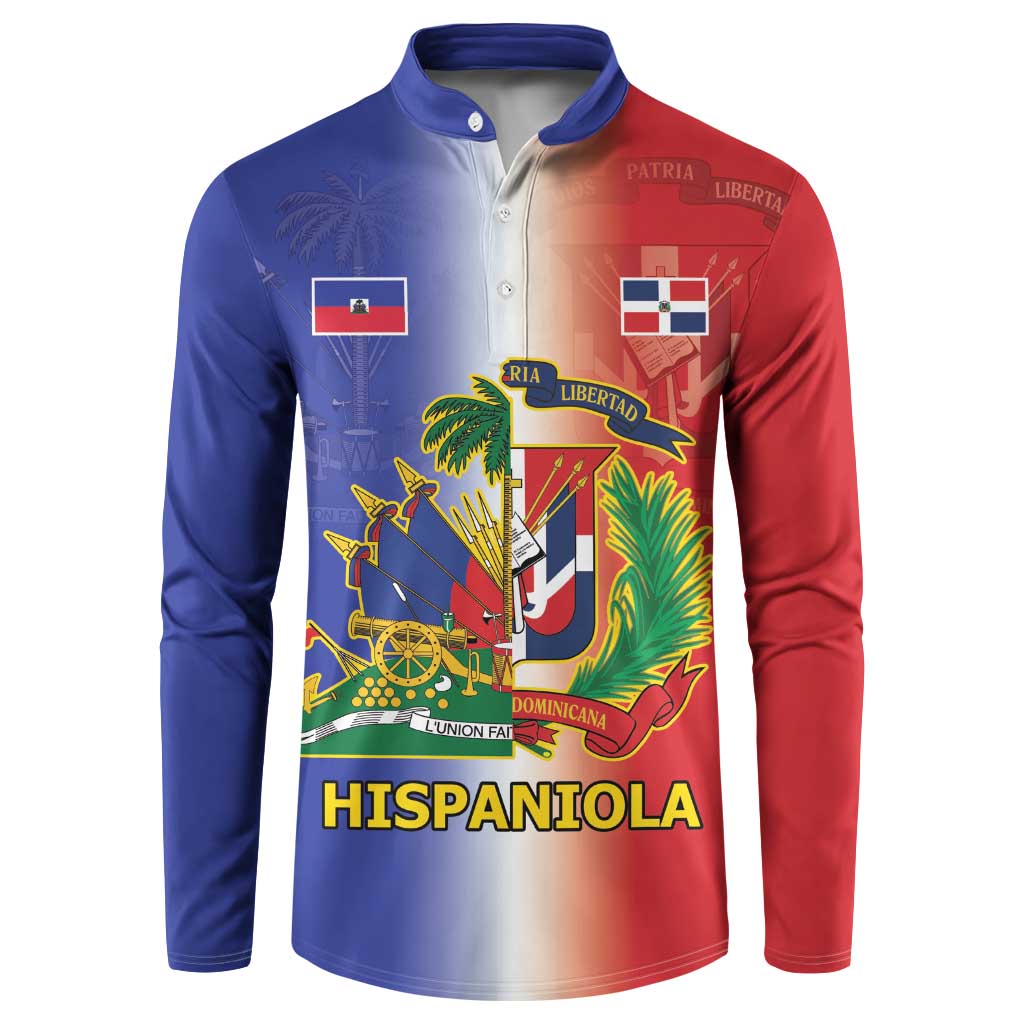 Hispaniola Personalized Button Sweatshirt Dominican Republic Haiti Map