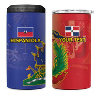 Hispaniola Personalized 4 in 1 Can Cooler Tumbler Dominican Republic Haiti Map