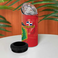 Hispaniola Personalized 4 in 1 Can Cooler Tumbler Dominican Republic Haiti Map