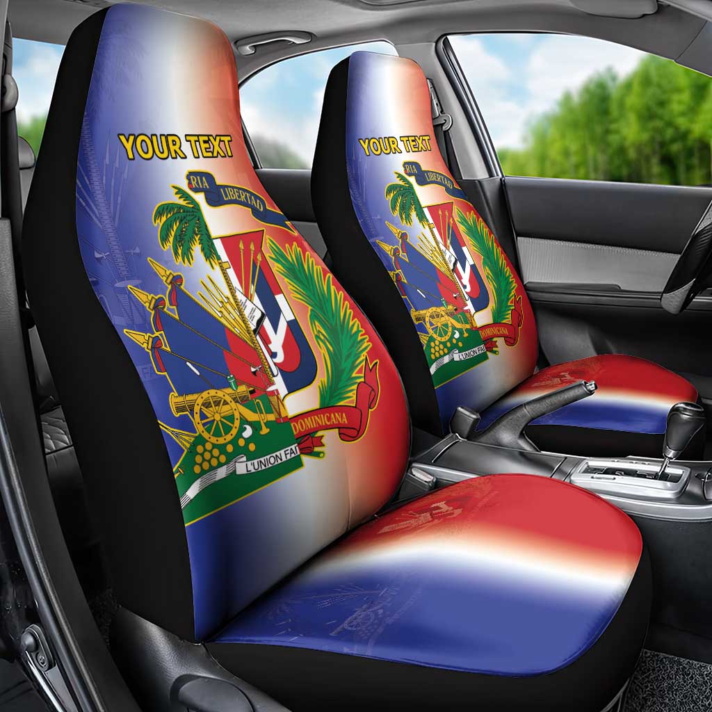Hispaniola Personalized Car Seat Cover Dominican Republic Haiti Map