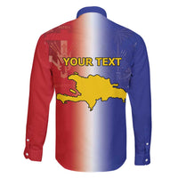 Hispaniola Personalized Family Matching Long Sleeve Bodycon Dress and Hawaiian Shirt Dominican Republic Haiti Map