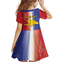 Hispaniola Personalized Family Matching Off Shoulder Maxi Dress and Hawaiian Shirt Dominican Republic Haiti Map