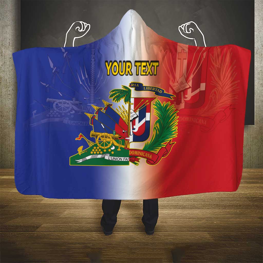 Hispaniola Personalized Hooded Blanket Dominican Republic Haiti Map