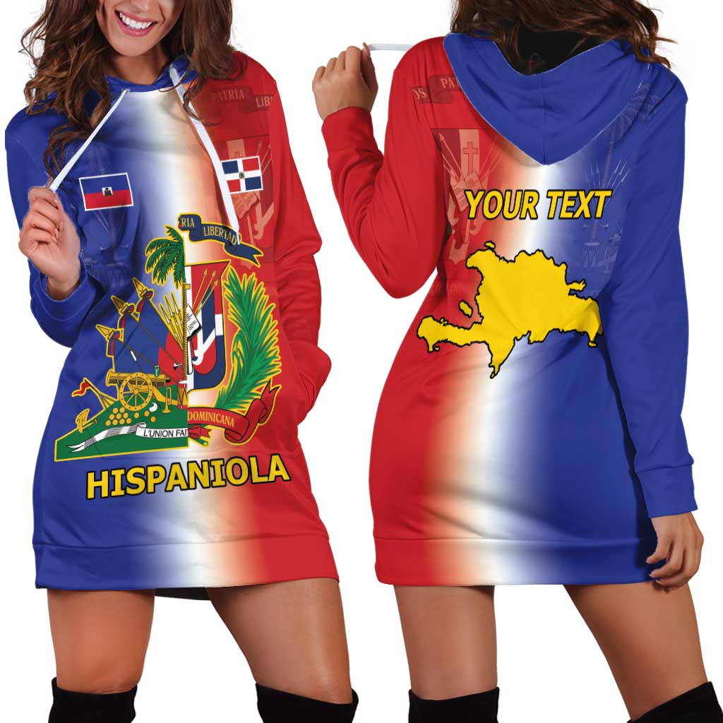Hispaniola Personalized Hoodie Dress Dominican Republic Haiti Map