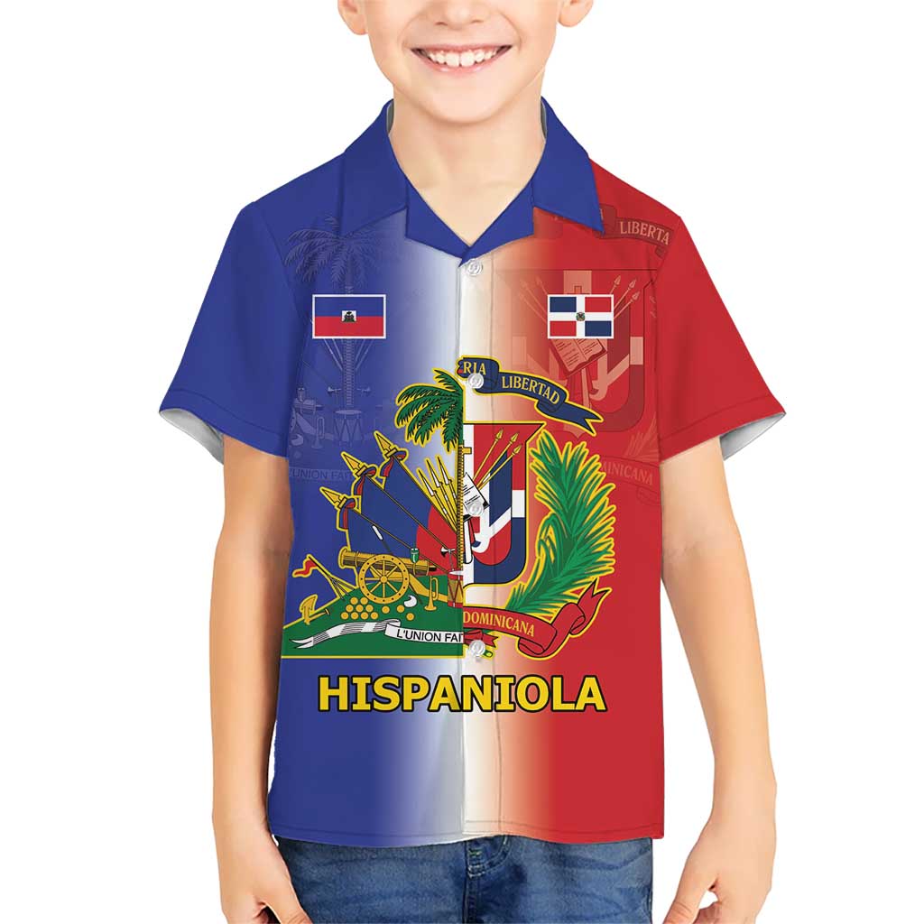 Hispaniola Personalized Kid Hawaiian Shirt Dominican Republic Haiti Map