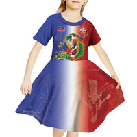 Hispaniola Personalized Kid Short Sleeve Dress Dominican Republic Haiti Map