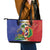Hispaniola Personalized Leather Tote Bag Dominican Republic Haiti Map