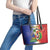 Hispaniola Personalized Leather Tote Bag Dominican Republic Haiti Map