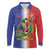 Hispaniola Personalized Long Sleeve Polo Shirt Dominican Republic Haiti Map
